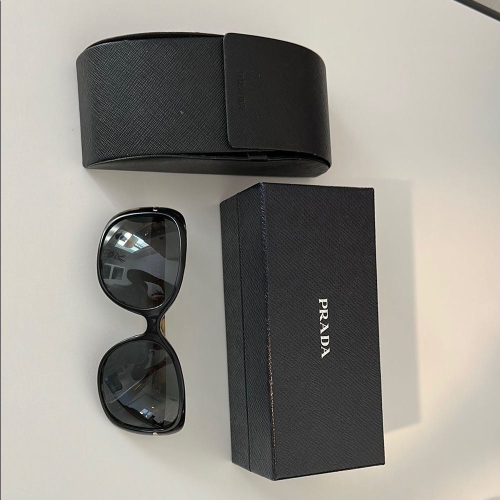 Prada Black Designer Glasses with Protective Accessories